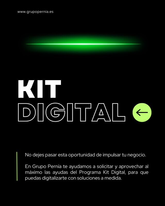 🚀 IMPULSA TU NEGOCIO CON EL KIT DIGITAL 🚀

Si eres autónomo o tienes una pyme, ¡esta es tu oportunidad para digitalizarte! 💻✨
El Programa Kit Digital, impulsado por el Gobierno de España y financiado con fondos europeos Next Generation, te ofrece subvenciones para invertir en herramientas digitales clave:

✅ Creación de páginas web 🌐
✅ Gestión de redes sociales 📱
✅ Comercio electrónico 🛒
✅ Ciberseguridad 🔒
✅ Y mucho más...

💡 Transforma tu negocio y mejora tu competitividad con soluciones digitales adaptadas a tus necesidades. ¡No dejes pasar esta oportunidad! Tienes hasta el 31 de octubre de 2025 para solicitar estas ayudas.

Contacta con nosotros y te ayudaremos a aprovechar al máximo el Kit Digital. 🚀✨

#KitDigital #TransformaciónDigital #Pymes #Autónomos #FondosEuropeos #NextGenerationEU